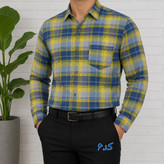 پیراهن مردانه چهار خونه آستین بلند پنبه کش