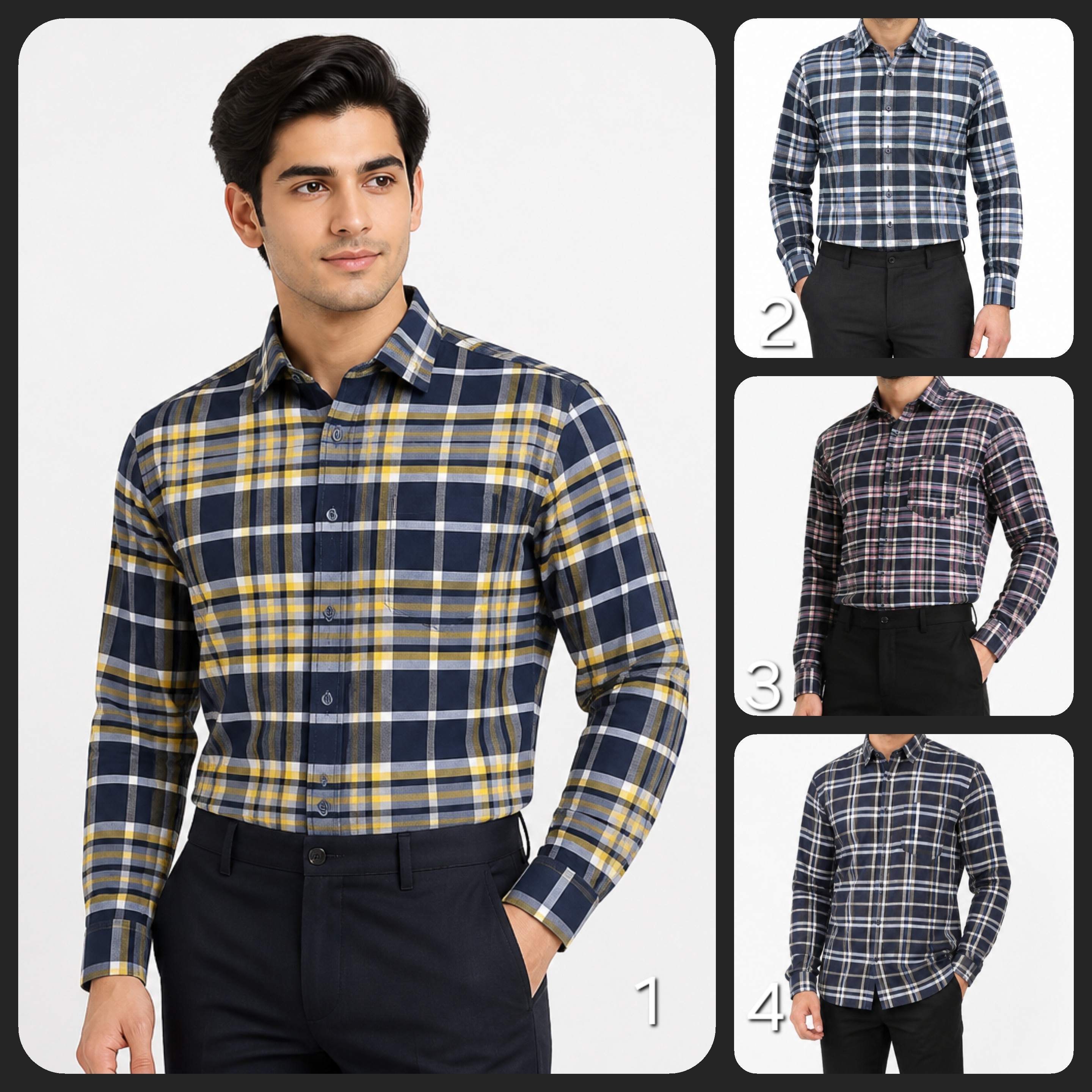 پیراهن مردانه آستین بلند اندامی بنگال 2shi